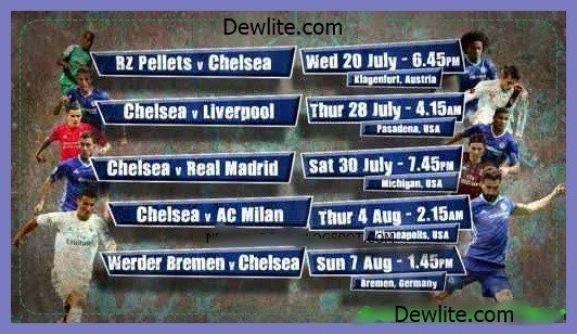 Chelsea preseason fixtures 2016 