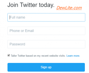 Twitter registration