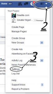 Facebook page settings Deactivate Facebook Account