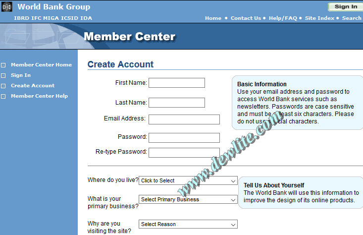WORLD BANK REGISTRATION