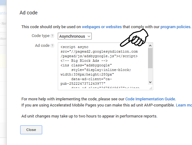 Add adsense code to blogspot