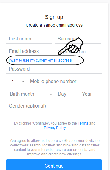 Yahoo Email Account sign up with my old email address